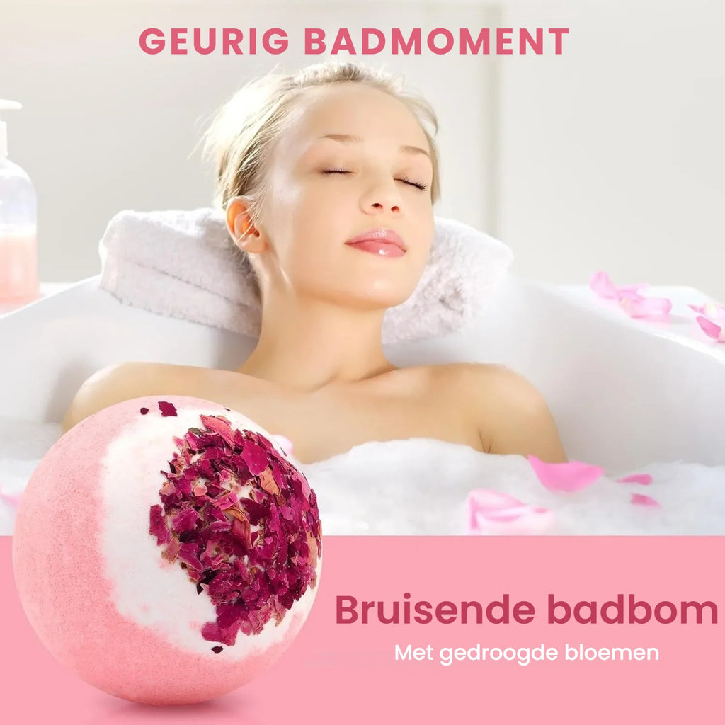 Vrouw ontspant in bad met een bruisende badbom