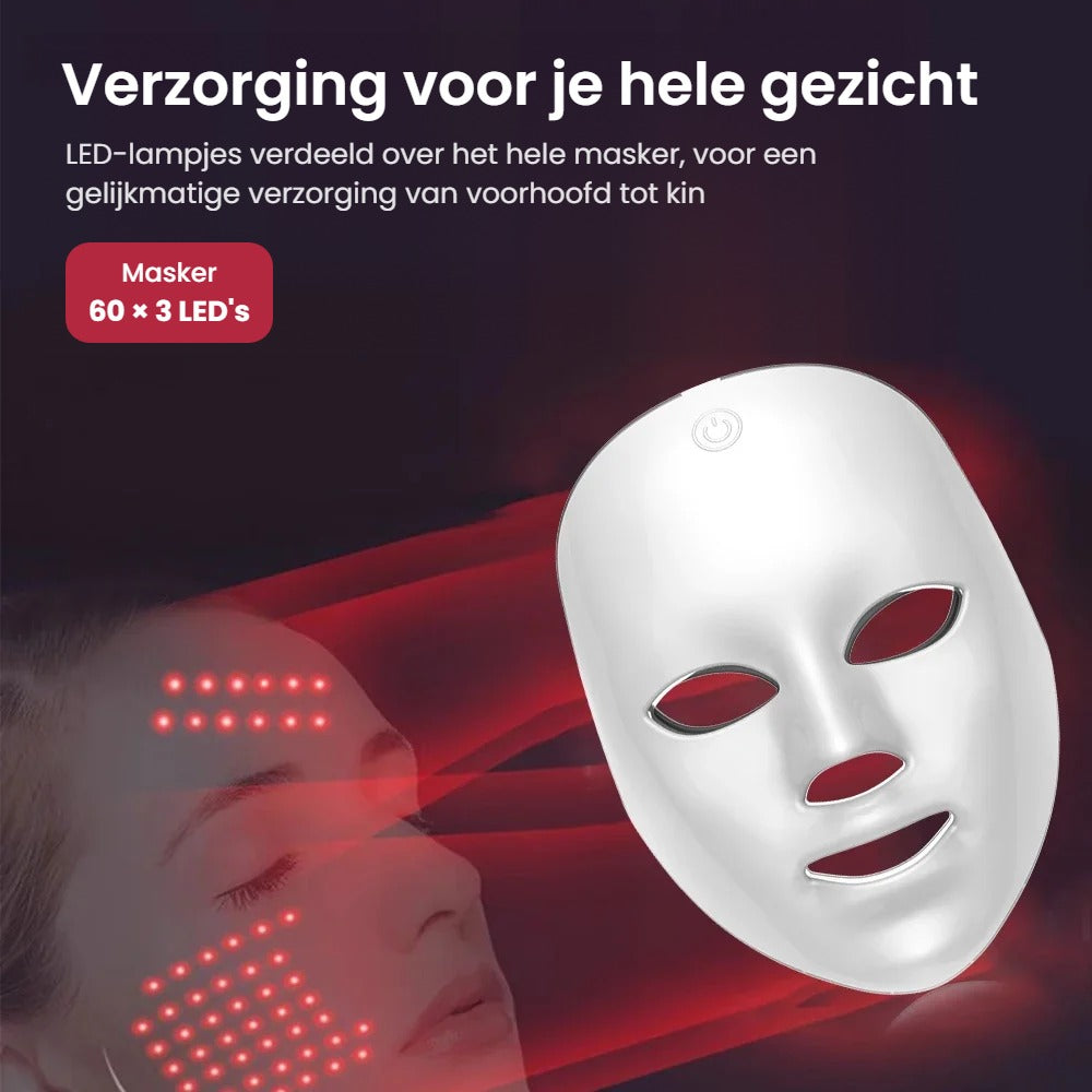 LED-lampjes verdeeld over het hele gezicht