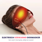 Vrouw ontspant met het Vayloro Rest elektrisch verwarmd oogmasker